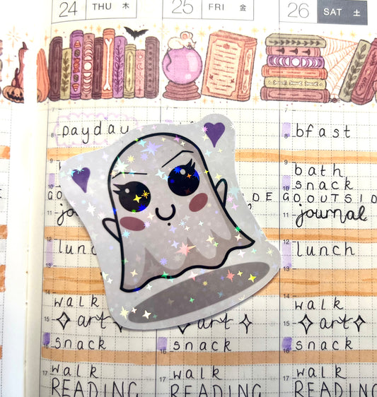 Ghost Girl Holographic Vinyl Sticker